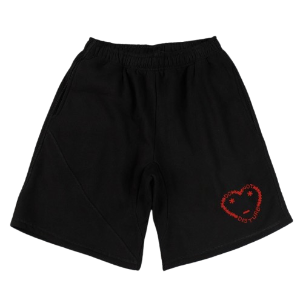 Carsicko Red Heart Shorts Black