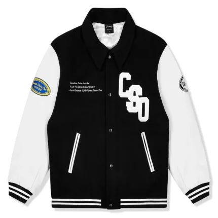 Black/White Carsicko Racer Club Varsity Jacket